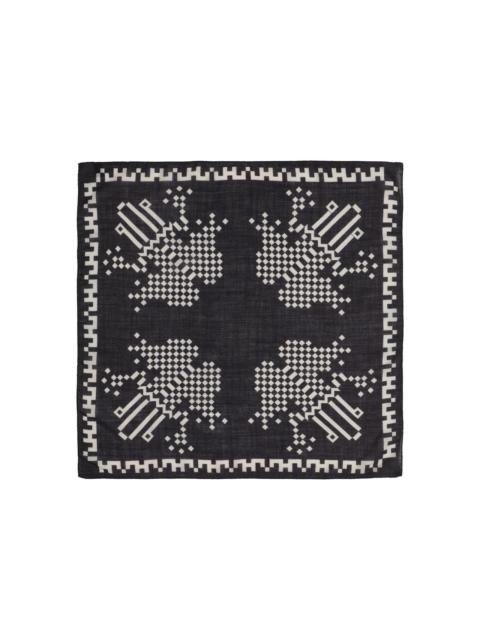 HENRIK VIBSKOV PIXEL FROG WOOL SCARF - PIXELATED BLACK FROG