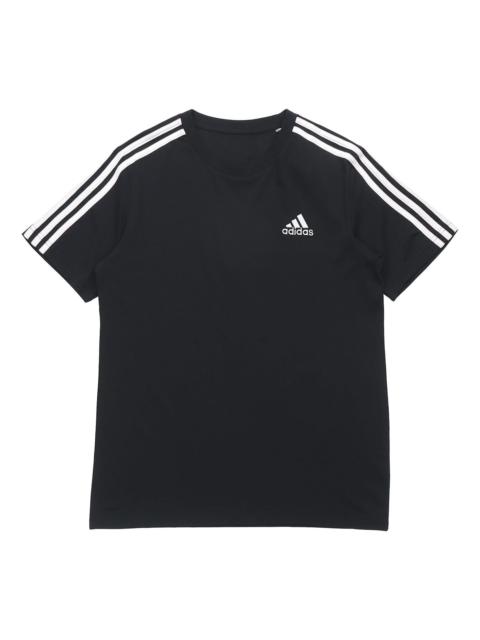 adidas adidas M 3s Sj T Sports Training Stripe Round Neck Short Sleeve Black GL3732