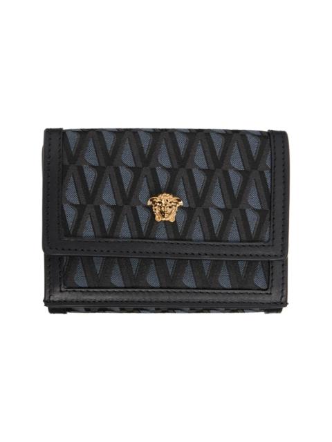 VERSACE Black 'La Medusa' V Jacquard Wallet