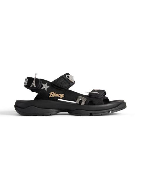 Men's Tourist Sandal With Pins in Black