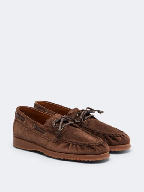 HOGAN Suede boat shoes