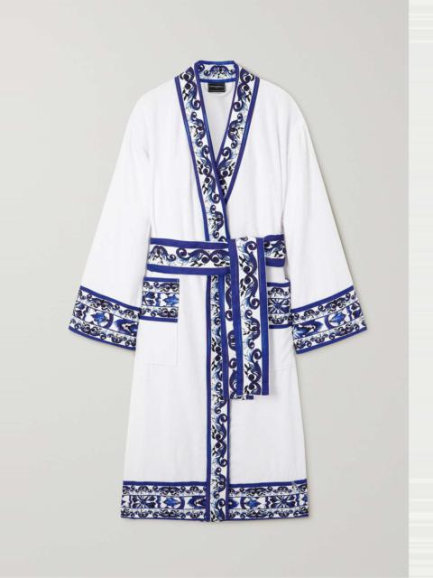 Dolce & Gabbana Printed cotton-terry robe