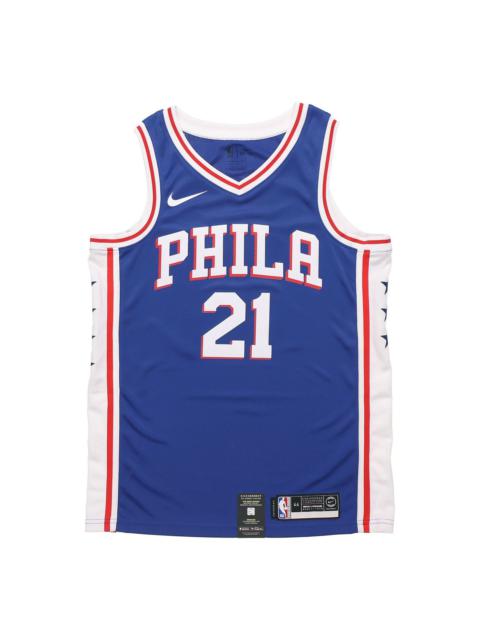 Nike Nike Philadelphia 76ers Joel Embiid No. 21 Jersey Blue CJ7678-498