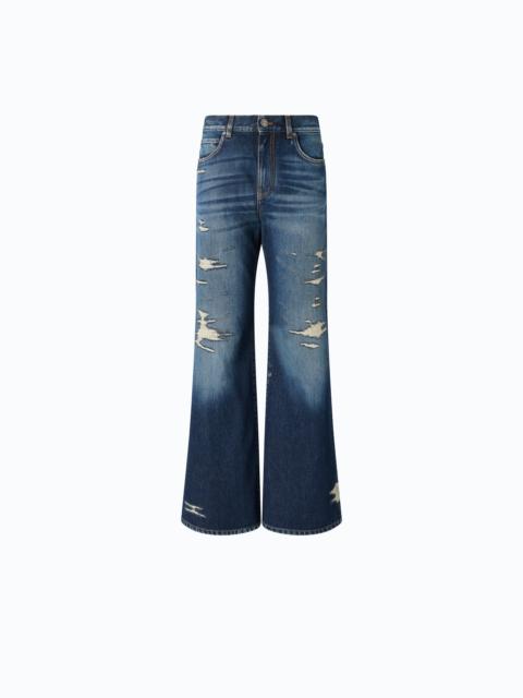 PINKO WIDE-LEG JEANS WITH RIPS