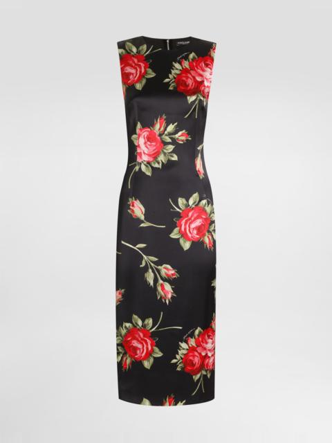 Dolce & Gabbana Rose bouquet-print satin dress