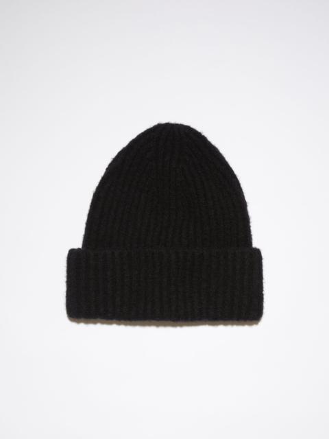 Ribbed beanie hat - Black