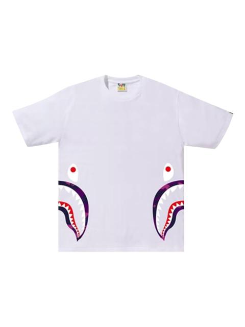 A BATHING APE® BAPE Color Camo Side Shark Tee 'White/Purple'