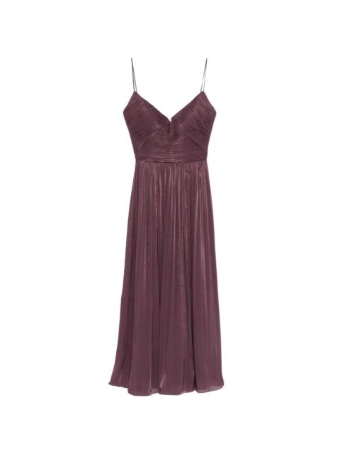 COSTARELLOS Fayla pleated V-neck maxi dress