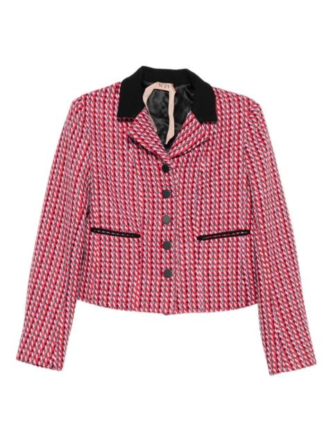 N°21 notched-collar tweed jacket