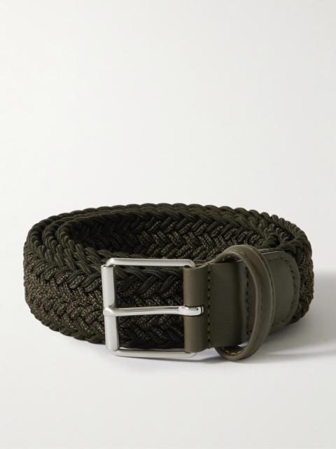 Anderson's 3.5cm Leather-Trimmed Woven Belt