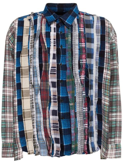 Ribbon cotton flannel shirt