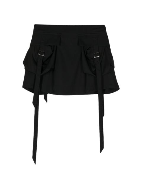 Yohji Yamamoto buckle-embellished wool mini skirt