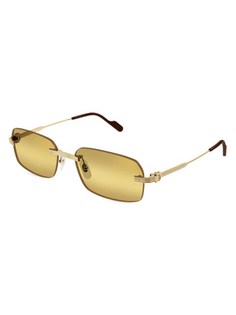 Cartier Men's Première De 58MM Rimless Rectangular Sunglasses - Gold