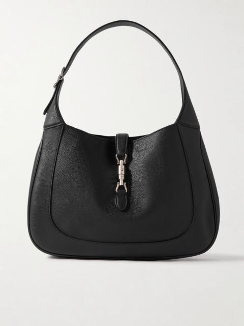 GUCCI Jackie Full-Grain Leather Messenger Bag Black