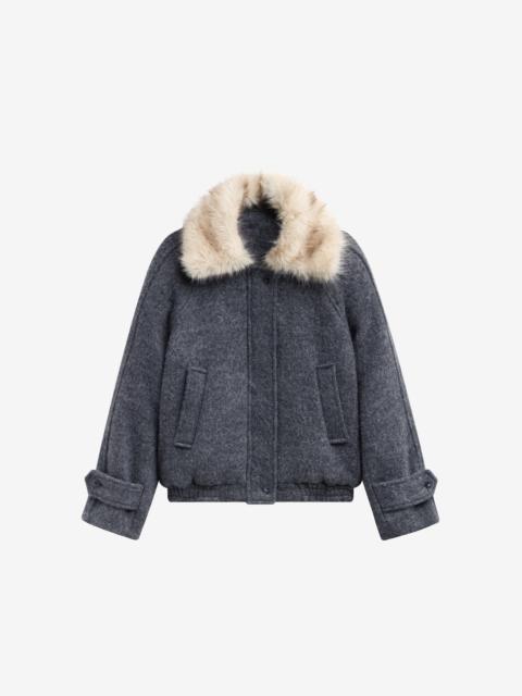 The Frankie Shop Nyborg Wool Quilted Jacket - Dark Grey