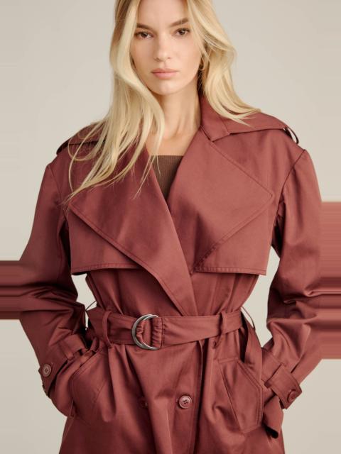 BARDOT Aster Short Trench Coat In Deep Plum