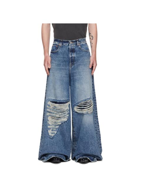 VETEMENTS Blue Distressed Jeans