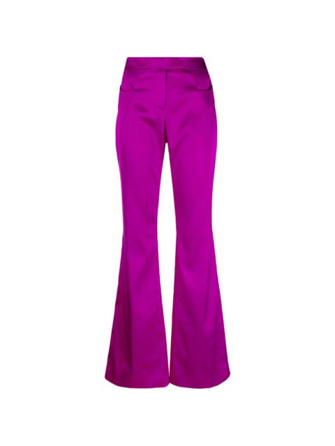 flared satin trousers