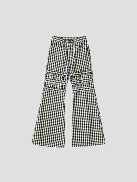 Kapital CANVAS GINGHAM CHECK 5P WINDOWPANE FLARE PANTS LADIES