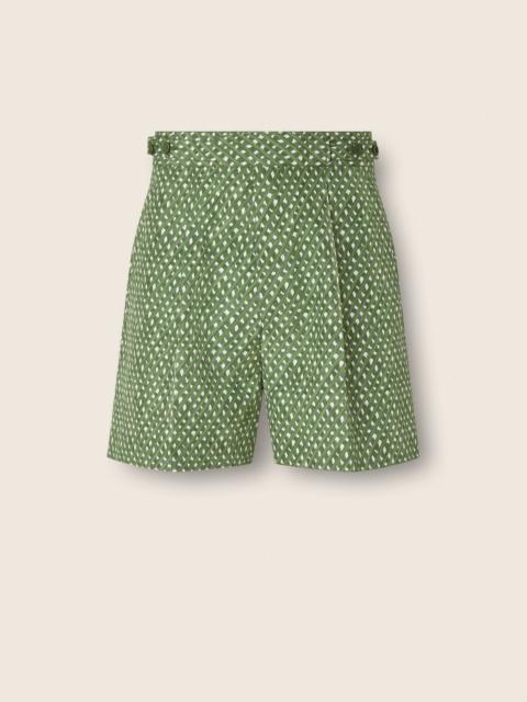 ZEGNA PINE GREEN SILK SHORTS