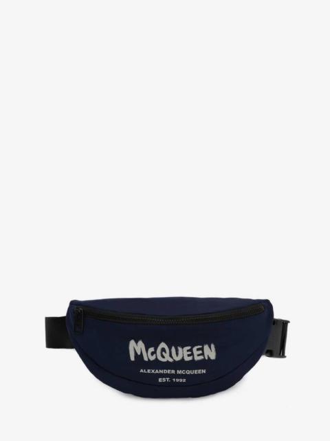 Mcqueen Graffiti Belt Bag in Navy