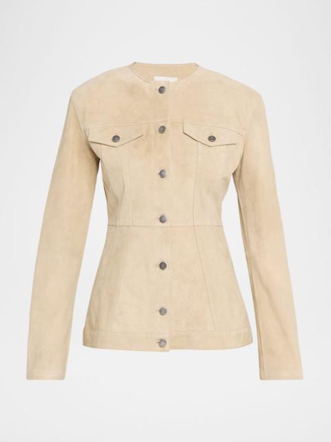 HAIKURE Temple Paneled Suede Jacket