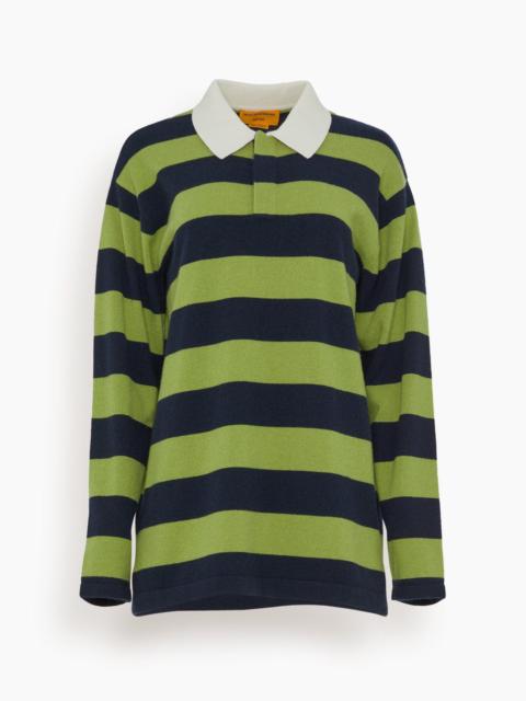 Rugby Sweater in Matcha/Midnight Stripe