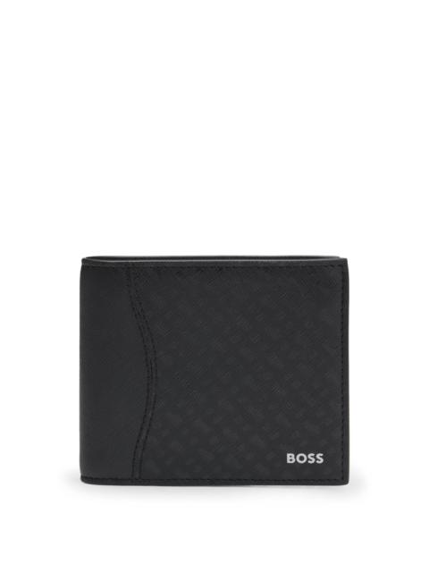 BOSS STRUCTURED WALLET WITH MONOGRAM PRINT