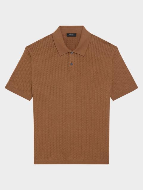 Theory Men's Cable-Knit Polo Sweater