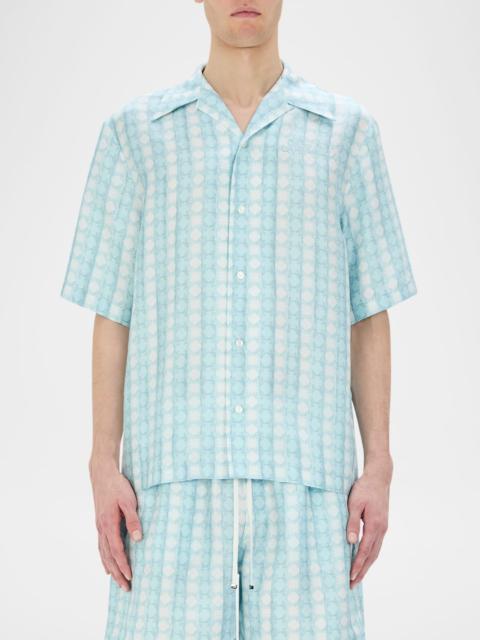 AMIRI Men's Silk MA Quad Bowling Shirt