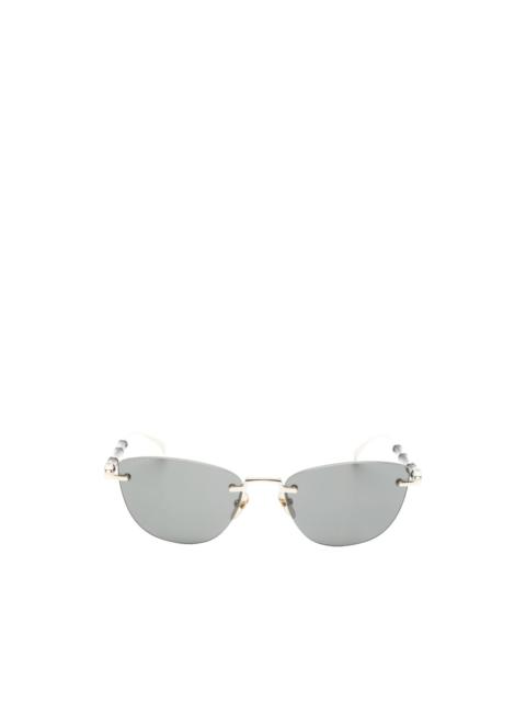GUCCI Bamboo rimless cat-eye frame sunglasses