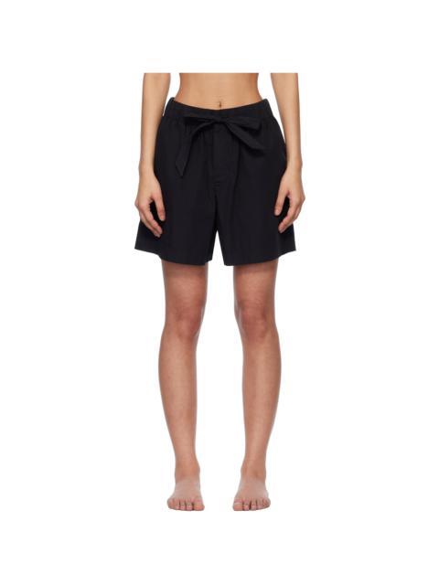 TEKLA Black Poplin Pyjama Shorts