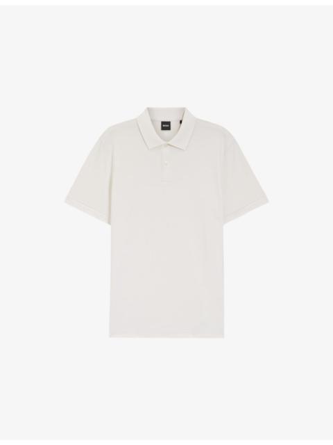 BOSS Short-Sleeved Textured Cotton Polo Shirt