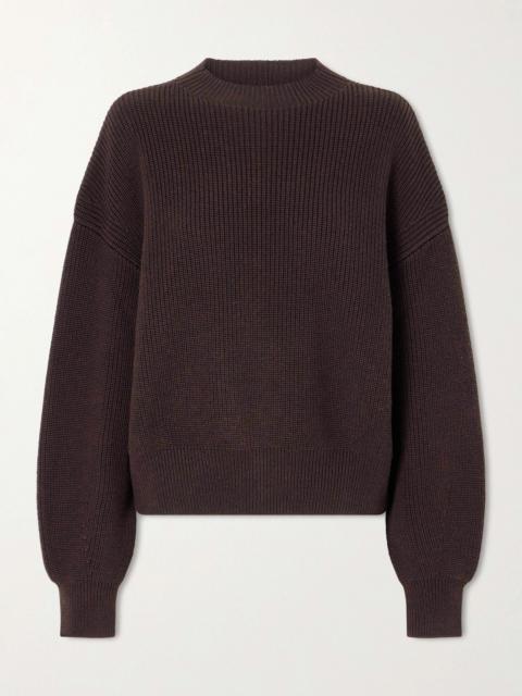 Another Tomorrow Ribbed Merino Wool Sweater