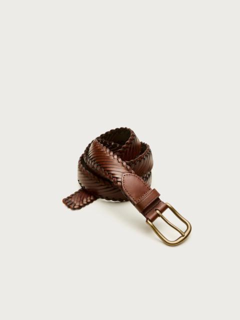 J.CREW Diagonal braided leather belt
