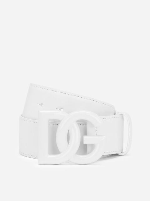 Leather DG logo belt