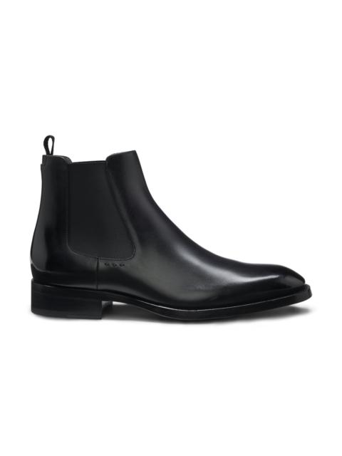 BOSS LEATHER CHELSEA BOOTS WITH ELASTICATED PANELS