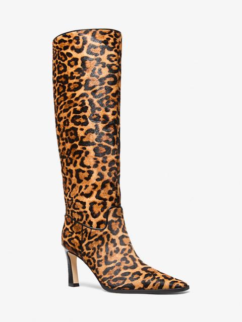 MICHAEL KORS Darrah Leopard Print Calf Hair Boot