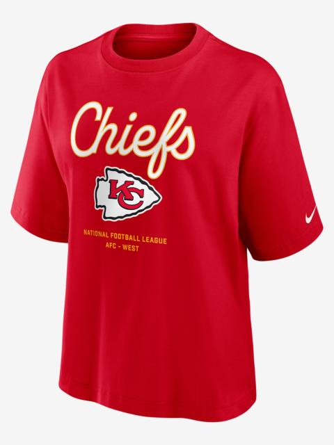 Nike Kansas City Chiefs Essential Script Boxy Women's Nike NFL T-Shirt