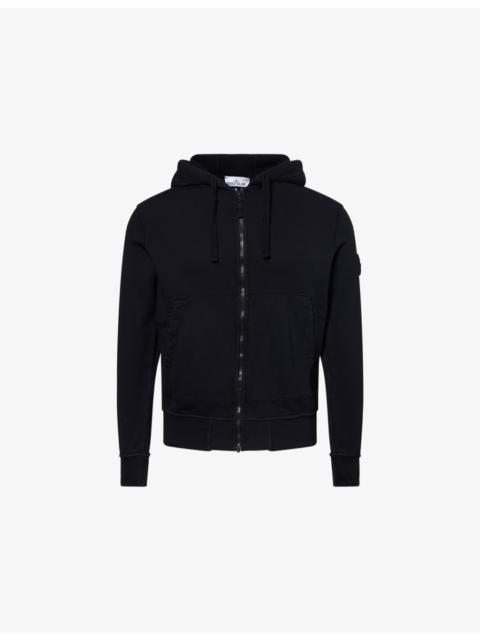 Stone Island Brand-Patch Zip-Up Cotton Hoody