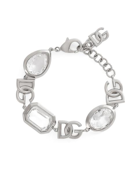 Dolce & Gabbana Women's Silvertone & Crystal Logo Bracelet - Silver
