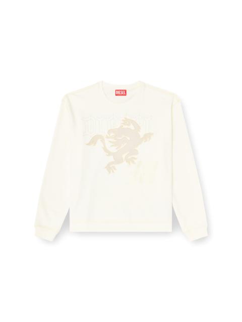 SWEATSHIRT WITH EMBROIDERY AND PRINT