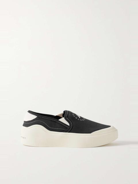 adidas Court logo-print rubber-trimmed canvas sneakers