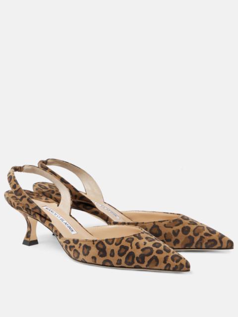 Carolyne 50 suede slingback pumps