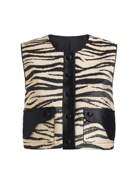markarian Xena Zebra-Striped Twill Top