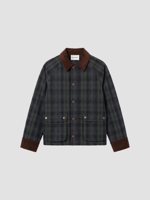 GOOD AMERICAN Women's The Heritage Plaid Jacket - Navy Green Plaid