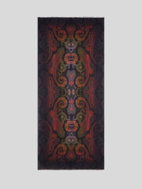 Etro WOOL AND CASHMERE SCARF WITH DEGRADÉ MOTIF