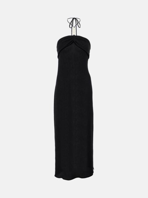 MAGDA BUTRYM halterneck crinkled midi dress