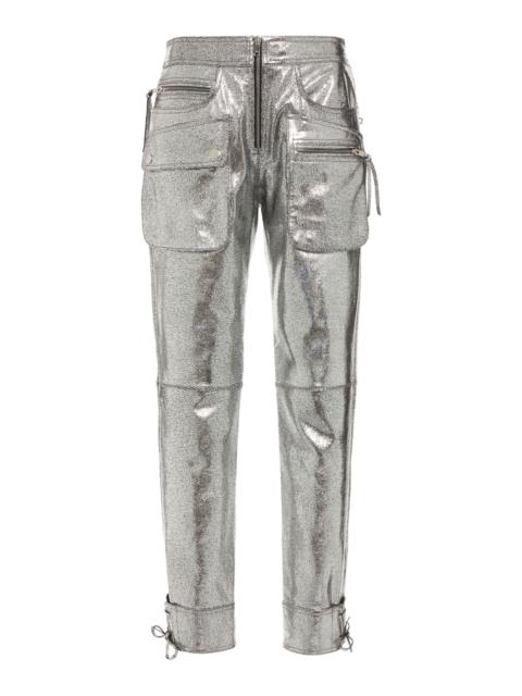 Isabel Marant Ciane Metallic Leather Moto Pants metallic