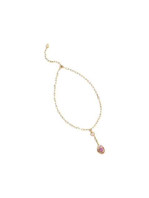 GUESS USA gold pink Sakura Secret charm necklace